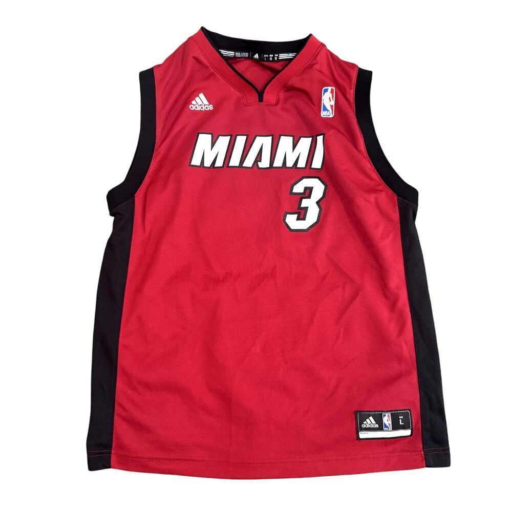 Adidas NBA Miami Heat Kids Jersey Dwyane Wade #3 in Red, Size L​​​